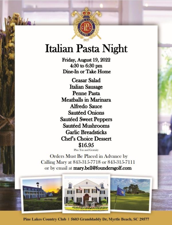 Image: Pine Lakes Italian Pasta Night