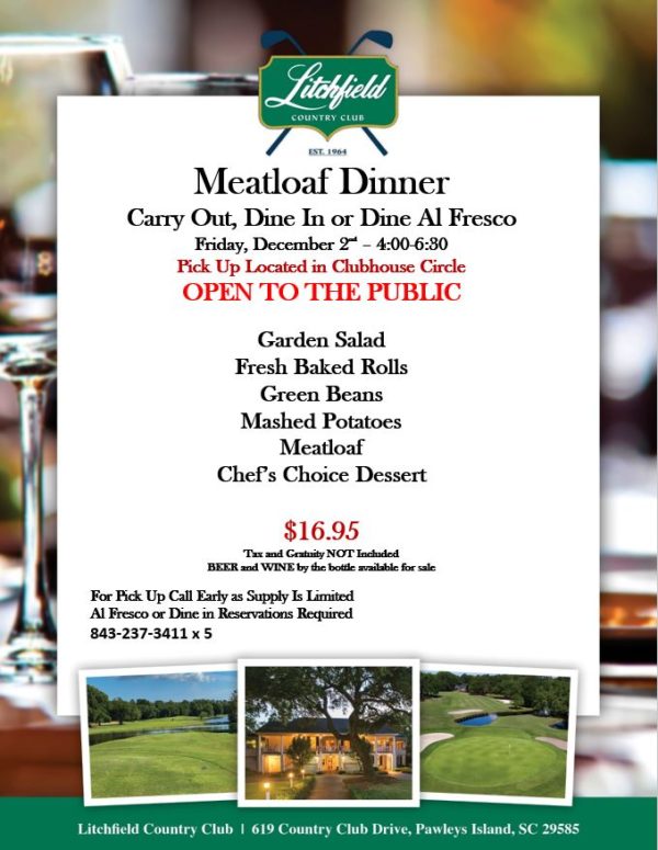 Image: Litchfield Country Club Meatloaf Dinner