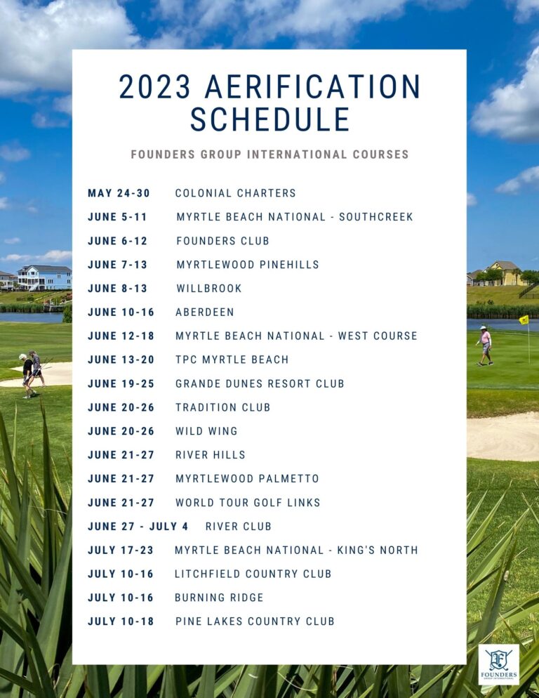 2023 Aerification Schedule Prime Times Card Prime Times Card