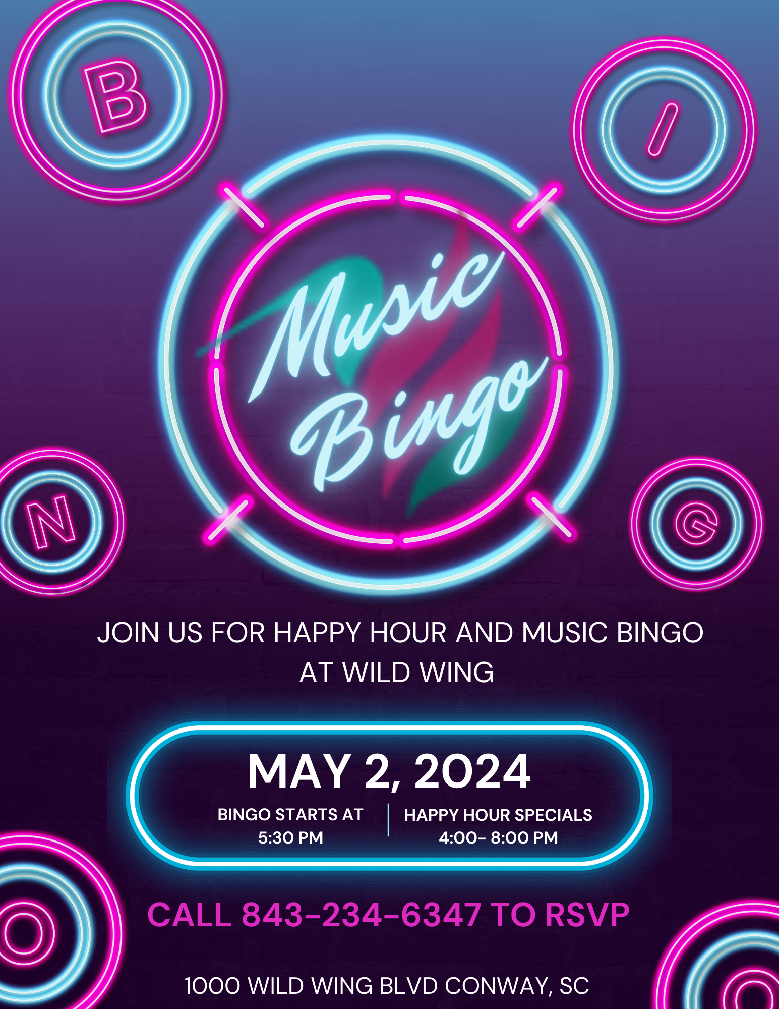Image: Wild Wing Music Bingo & Happy Hour
