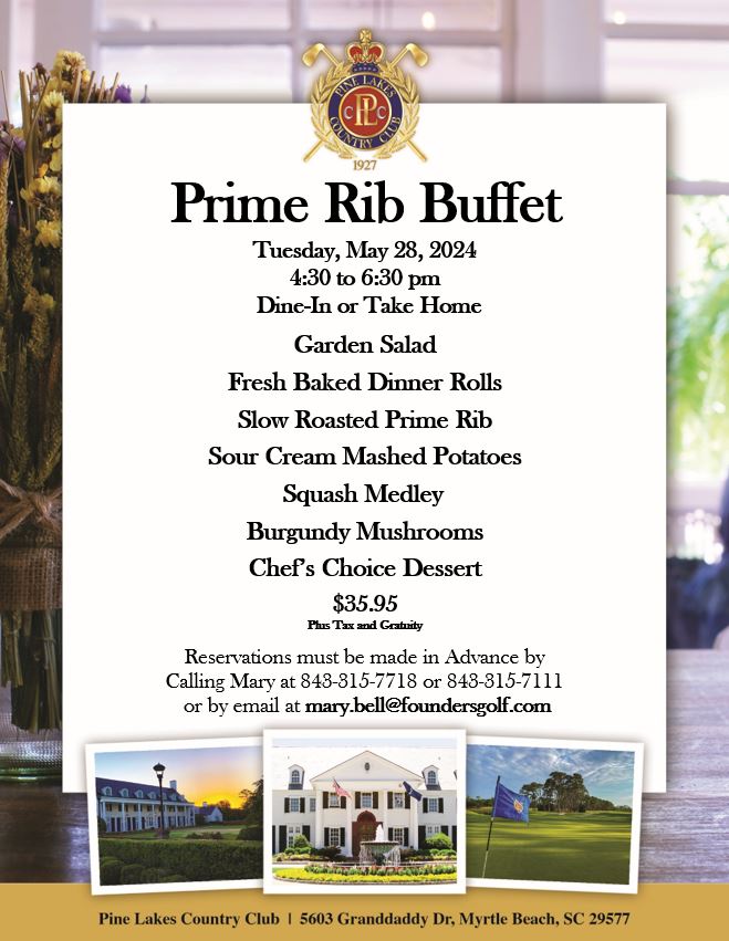 Exclusive Member Events Prime Times, Myrtle Beach Golf Courses